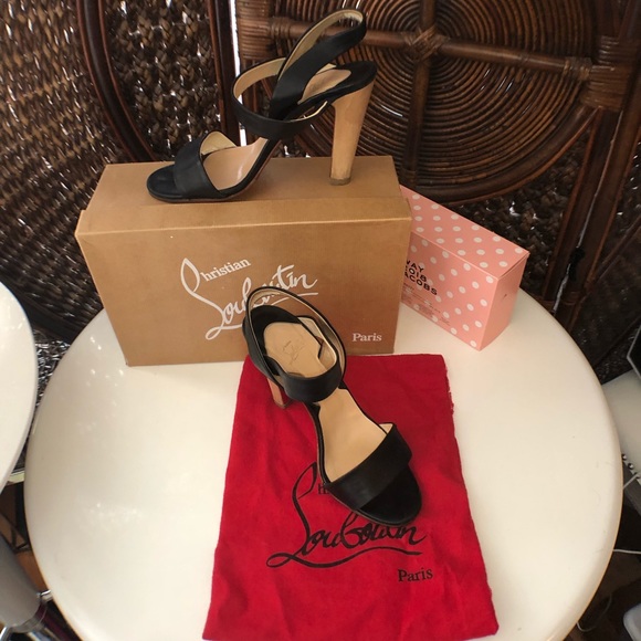 SOLD Christian Louboutin ETRI Wood Sandals Authen - Picture 12 of 16